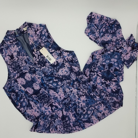 Rebecca Taylor Kiku Printed Draped Jumpsuit - Picture 2 of 7